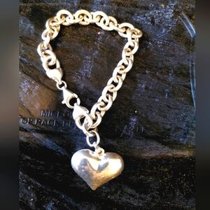 Silver 925 Heart Charm Bracelet